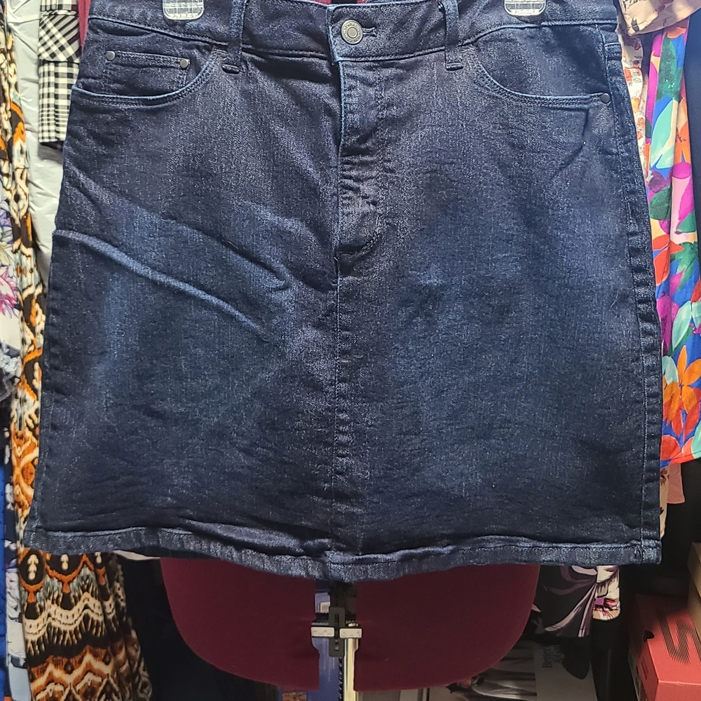 croft & barrow Dark Indigo Denim Mini Skirt